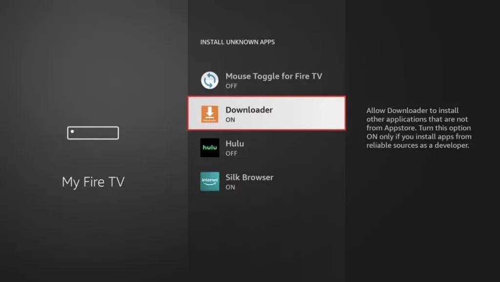 Activer les sources inconnues sur Fire Stick pour installer IPTV Smarters Pro APK